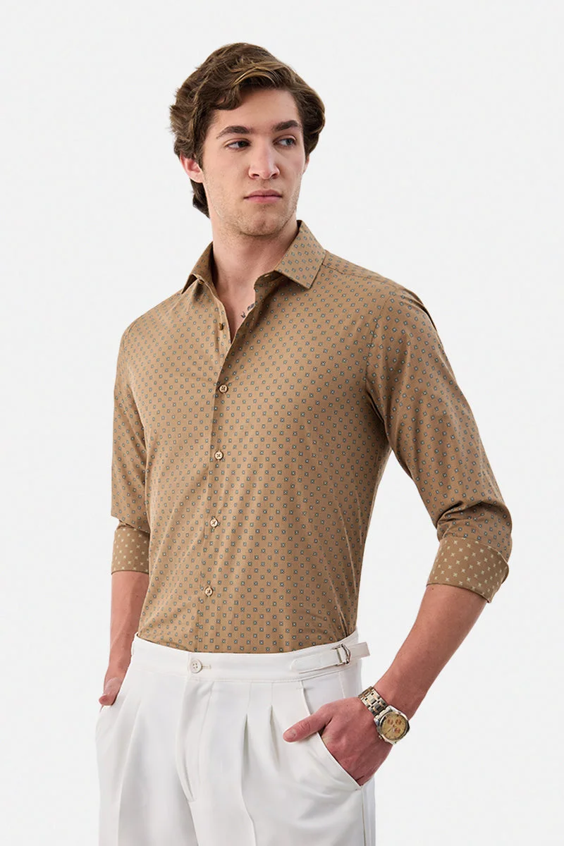 SNITCH Slim Fit 100% Cotton Printed Shirt